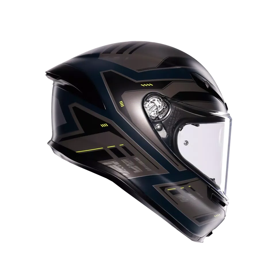K6 S ENHANCE MATT GREY/YELLOW FLUO - MOTORBIKE FULL FACE HELMET E2206