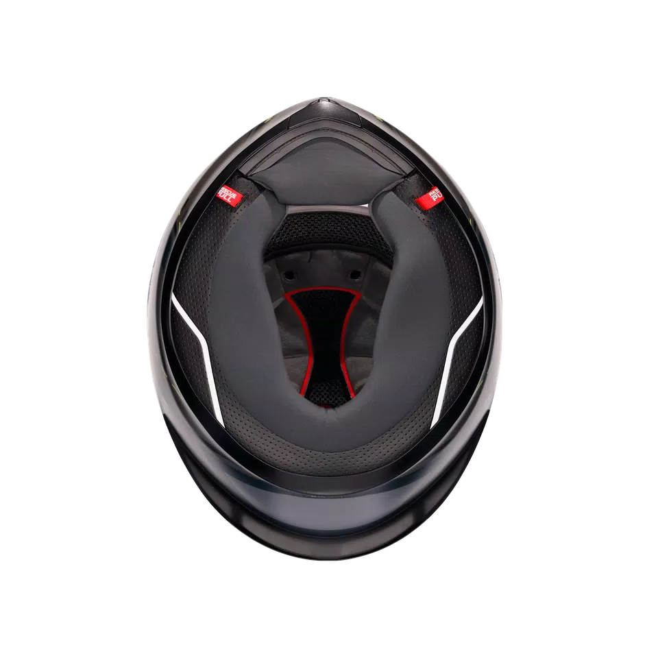 K6 S ENHANCE MATT GREY/YELLOW FLUO - MOTORBIKE FULL FACE HELMET E2206