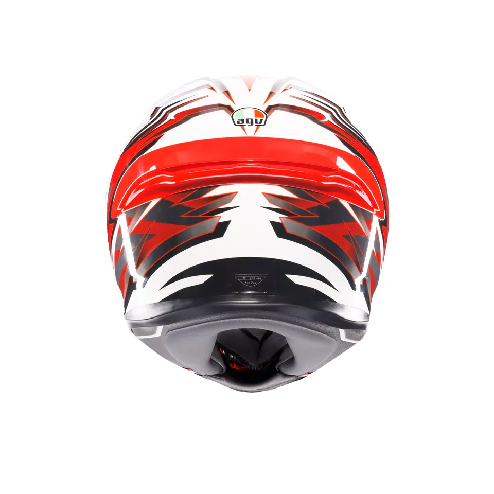 K6 S REEVAL WHITE/RED/GREY - MOTORBIKE FULL FACE HELMET E2206