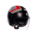 ETERES SCAGLIERI MATT GREY/RED - MOTORBIKE OPEN FACE HELMET E2206