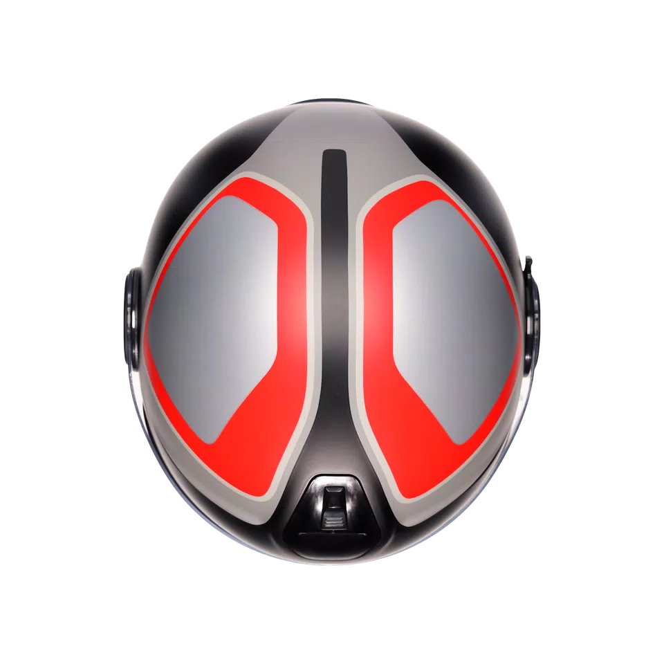ETERES SCAGLIERI MATT GREY/RED - MOTORBIKE OPEN FACE HELMET E2206