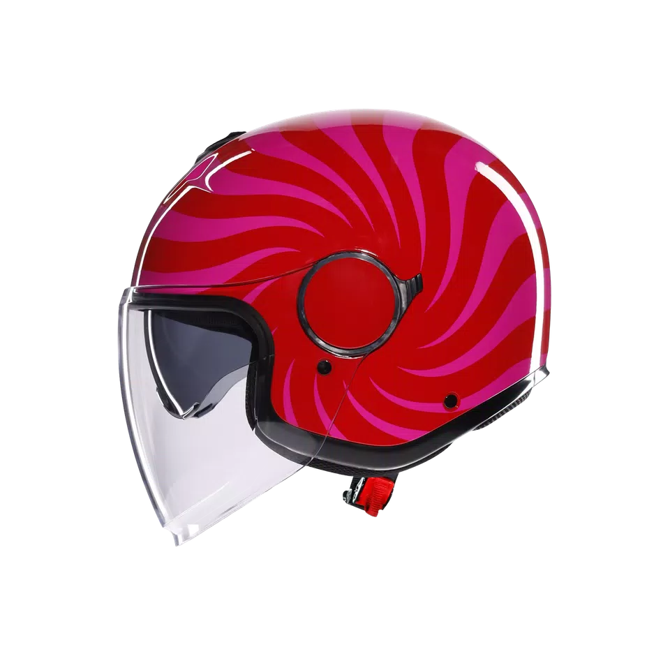 ETERES TROPEA RED/PINK - MOTORBIKE OPEN FACE HELMET E2206