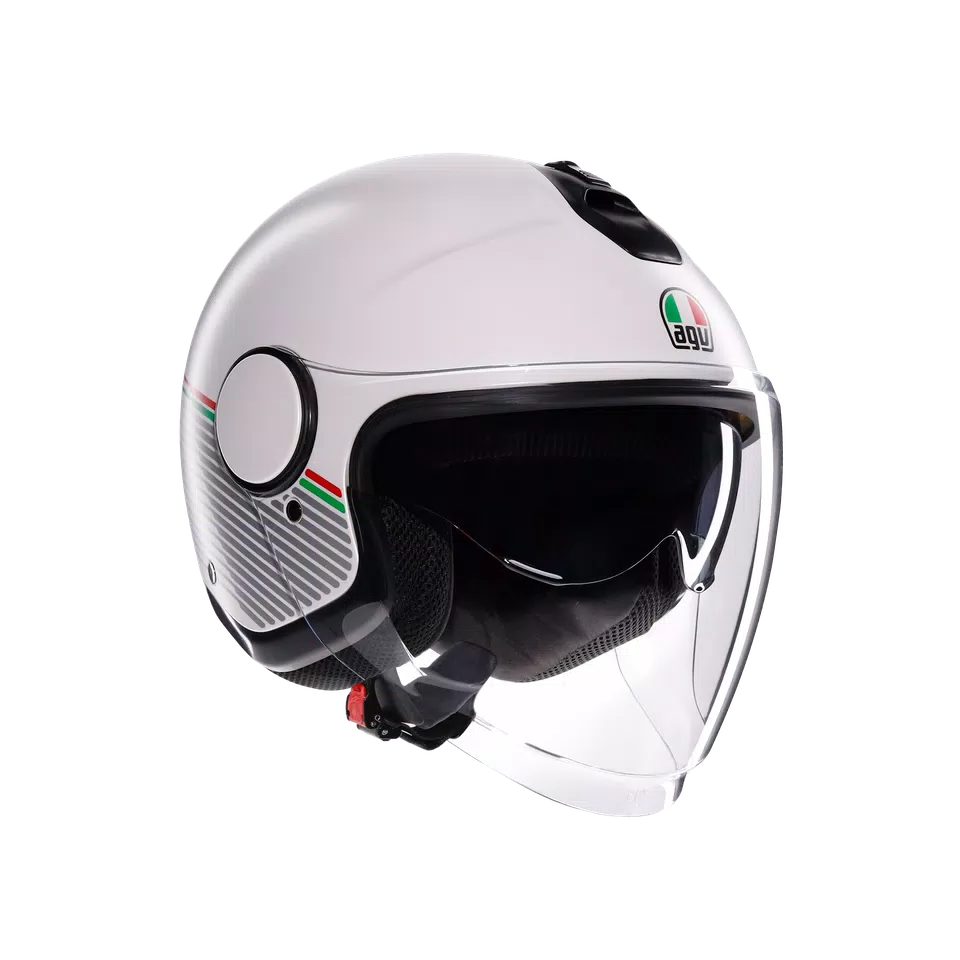 ETERES CAPOLIVERI MATT WHITE/ITALY - MOTORBIKE OPEN FACE HELMET E2206