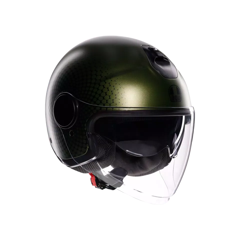ETERES ANDORA MATT GREEN/BLACK - MOTORBIKE OPEN FACE HELMET E2206