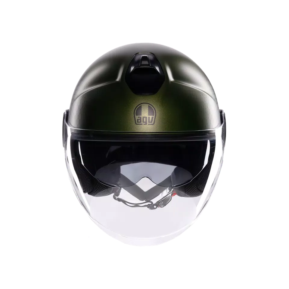 ETERES ANDORA MATT GREEN/BLACK - MOTORBIKE OPEN FACE HELMET E2206