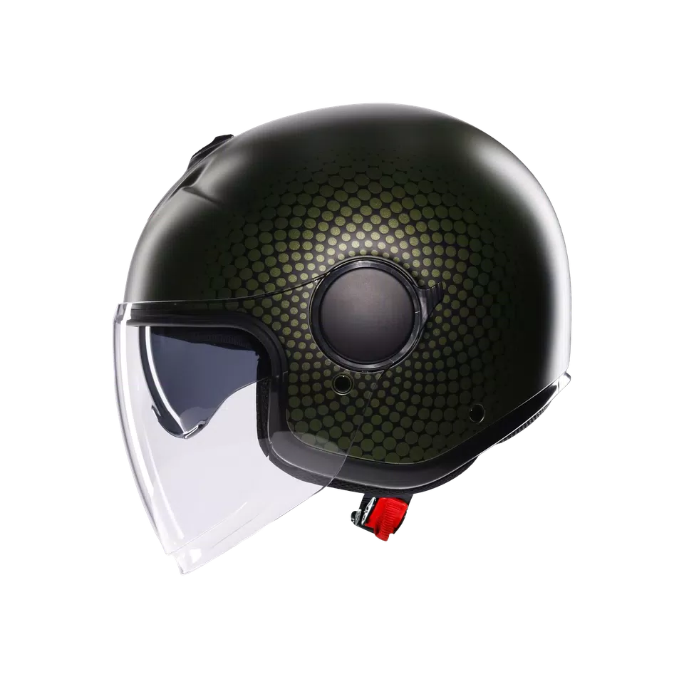 ETERES ANDORA MATT GREEN/BLACK - MOTORBIKE OPEN FACE HELMET E2206