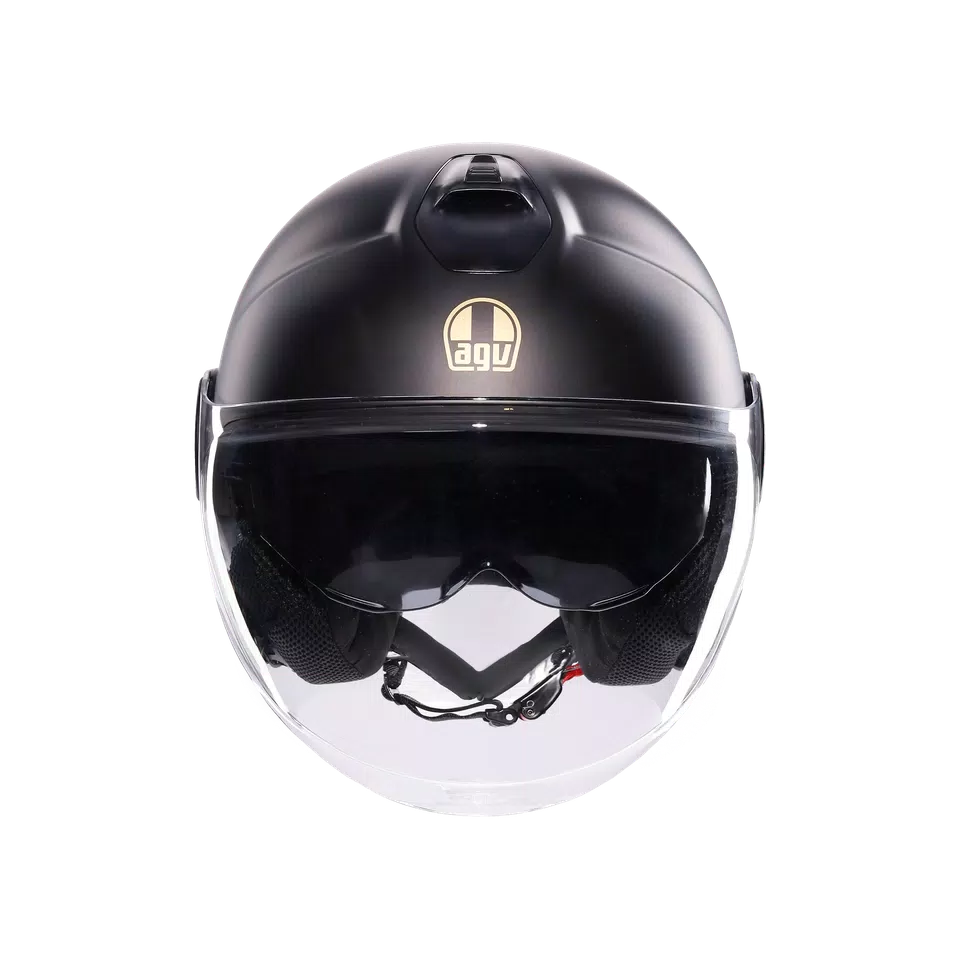 ETERES PONZA MATT BLACK/GOLD - MOTORBIKE OPEN FACE HELMET E2206