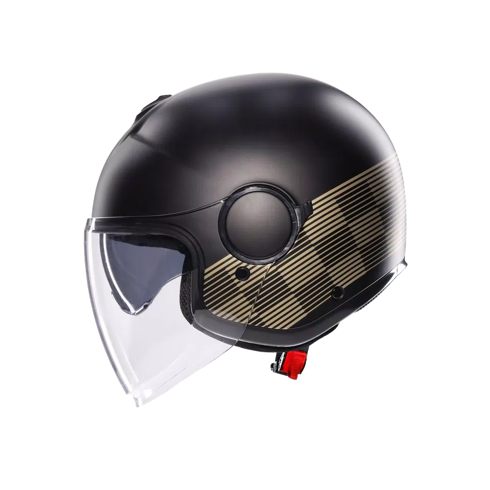 ETERES PONZA MATT BLACK/GOLD - MOTORBIKE OPEN FACE HELMET E2206