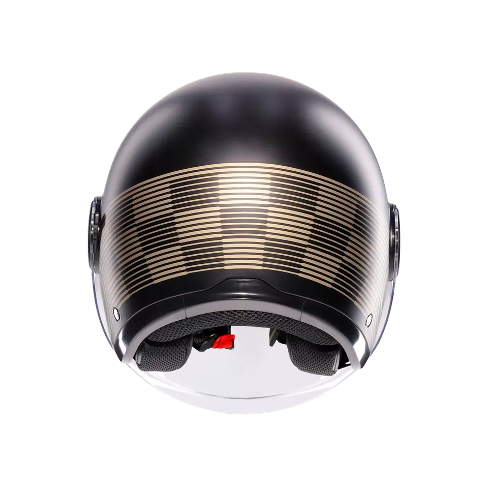 ETERES PONZA MATT BLACK/GOLD - MOTORBIKE OPEN FACE HELMET E2206
