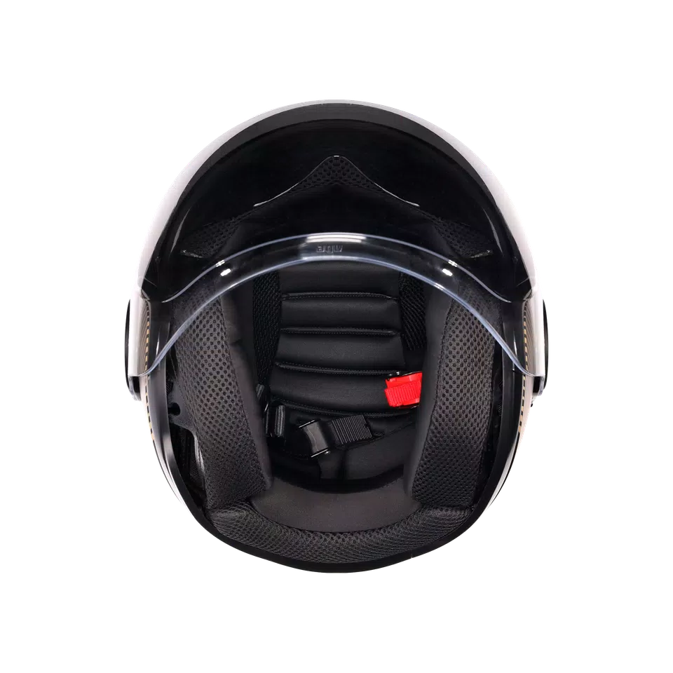 ETERES PONZA MATT BLACK/GOLD - MOTORBIKE OPEN FACE HELMET E2206