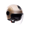 ETERES SIROLO MATT WHITE/GOLD - MOTORBIKE OPEN FACE HELMET E2206