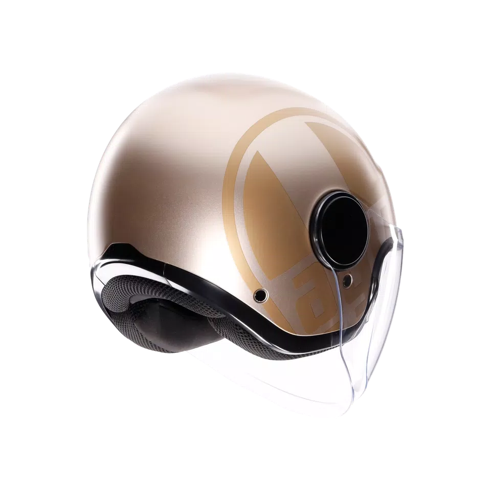 ETERES SIROLO MATT WHITE/GOLD - MOTORBIKE OPEN FACE HELMET E2206