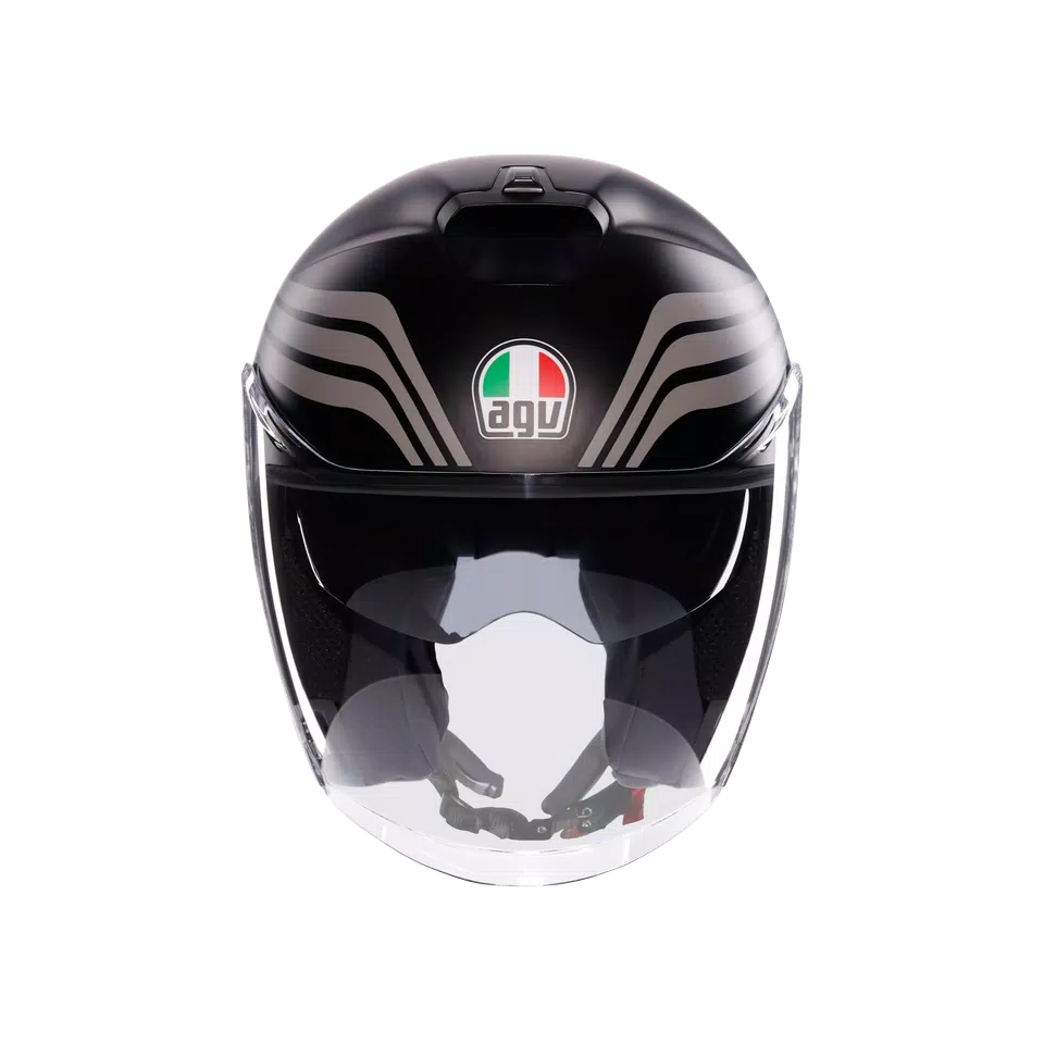 IRIDES BOLOGNA MATT BLACK/TRICOLORE - MOTORBIKE OPEN FACE HELMET E2206
