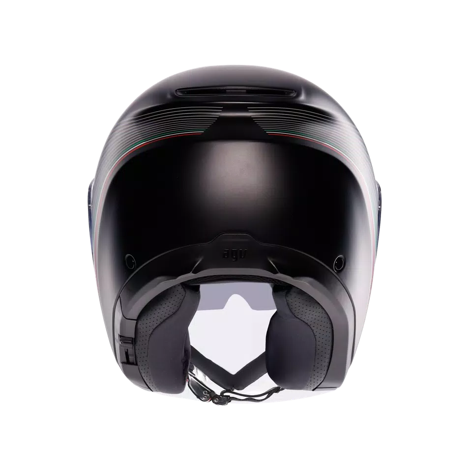 IRIDES BOLOGNA MATT BLACK/TRICOLORE - MOTORBIKE OPEN FACE HELMET E2206