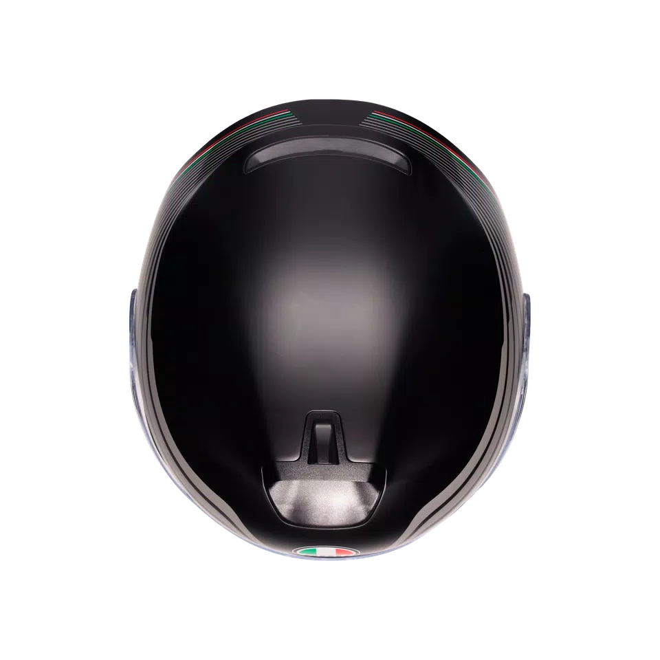 IRIDES BOLOGNA MATT BLACK/TRICOLORE - MOTORBIKE OPEN FACE HELMET E2206