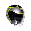 IRIDES DAVAO BLACK/GREY/YELLOW FLUO - MOTORBIKE OPEN FACE HELMET E2206