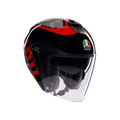 IRIDES MOTORBIKE OPEN FACE HELMET E2206 - VALENZA MATT GREY/BLACK/RED
