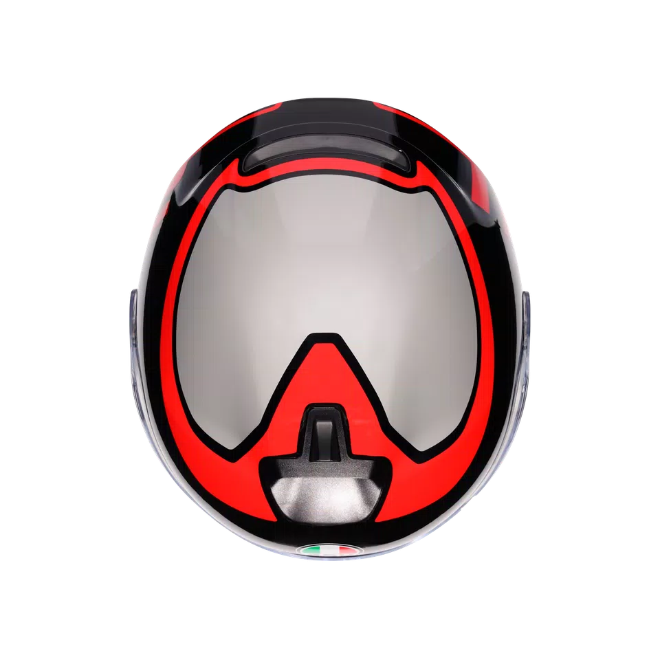 IRIDES MOTORBIKE OPEN FACE HELMET E2206 - VALENZA MATT GREY/BLACK/RED