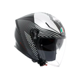 K5 JET EVO CONTROL MATT BLACK/WHITE - MOTORBIKE OPEN FACE HELMET E2206