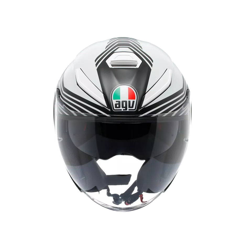 K5 JET EVO CONTROL MATT BLACK/WHITE - MOTORBIKE OPEN FACE HELMET E2206