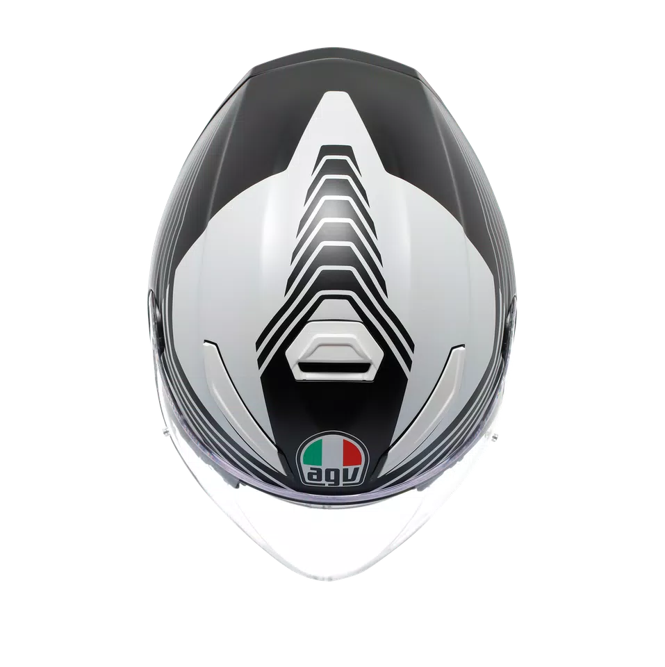K5 JET EVO CONTROL MATT BLACK/WHITE - MOTORBIKE OPEN FACE HELMET E2206
