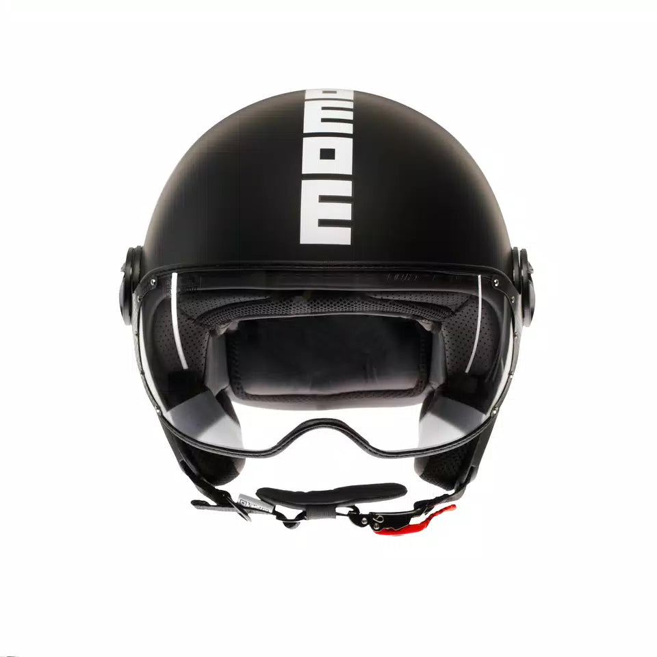 MOMODESIGN FGTR CLASSIC MATT BLACK / WHITE - JET HELMET WITH VISOR E2206