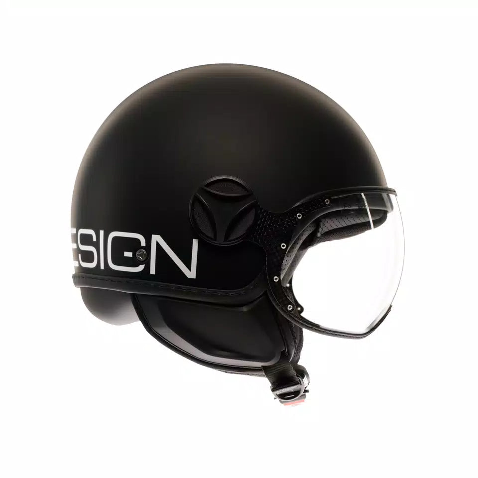 MOMODESIGN FGTR CLASSIC MATT BLACK / WHITE - JET HELMET WITH VISOR E2206