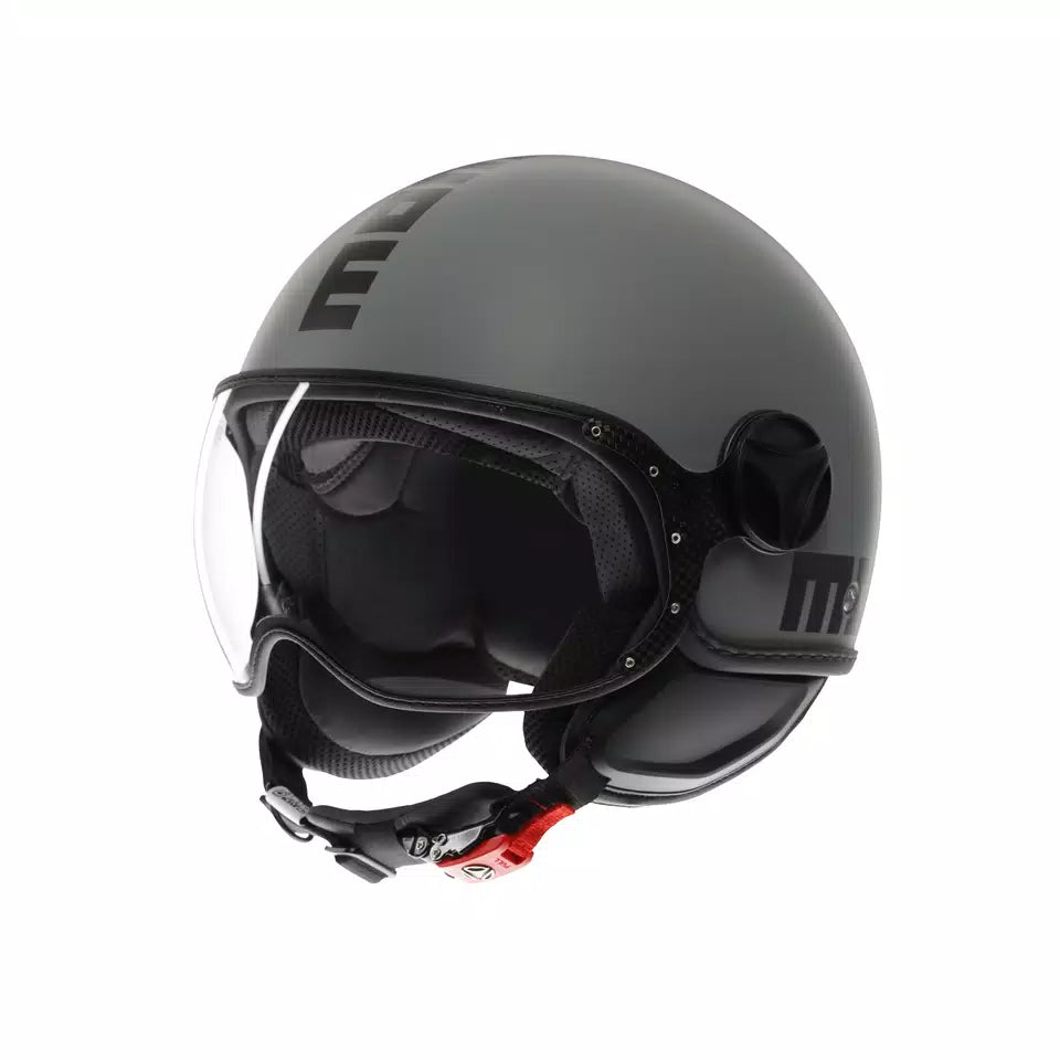 MOMODESIGN FGTR CLASSIC MATT GREY / BLACK - JET HELMET WITH VISOR E2206