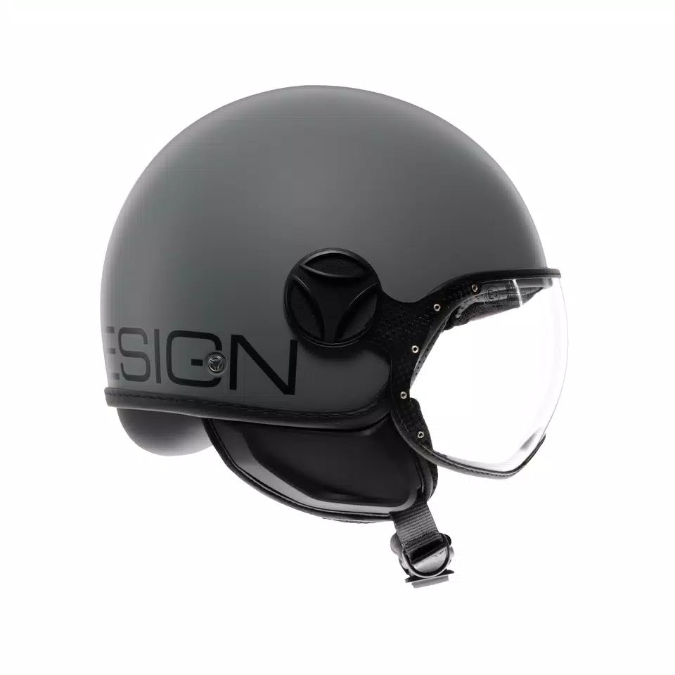 MOMODESIGN FGTR CLASSIC MATT GREY / BLACK - JET HELMET WITH VISOR E2206
