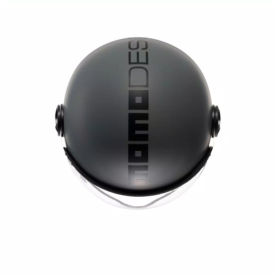 MOMODESIGN FGTR CLASSIC MATT GREY / BLACK - JET HELMET WITH VISOR E2206
