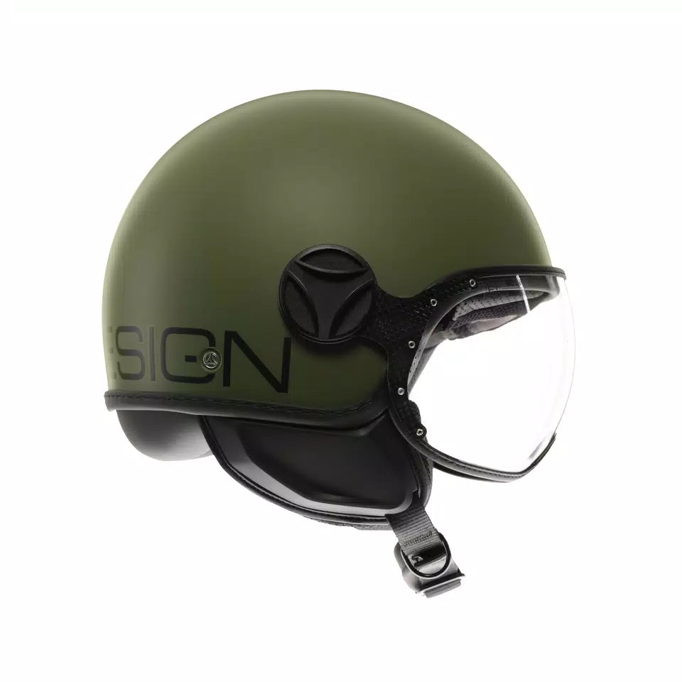 MOMODESIGN FGTR CLASSIC MATT MILITARY GREEN / BLACK - JET HELMET WITH VISOR E2206