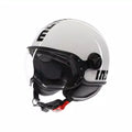 MOMODESIGN FGTR CLASSIC GLOSSY WHITE / BLACK - JET HELMET WITH VISOR E2206