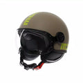 MOMODESIGN FGTR CLASSIC MATT SAND / LIME - JET HELMET WITH VISOR E2206