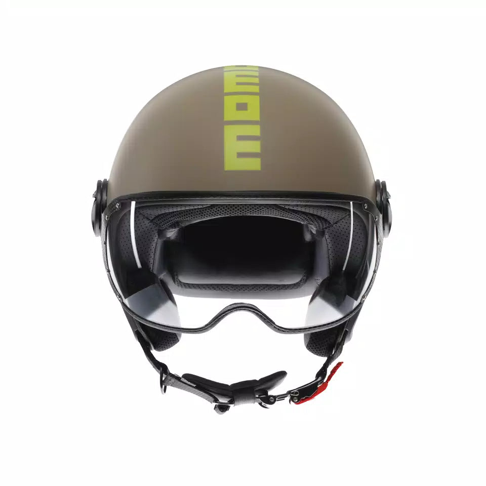 MOMODESIGN FGTR CLASSIC MATT SAND / LIME - JET HELMET WITH VISOR E2206