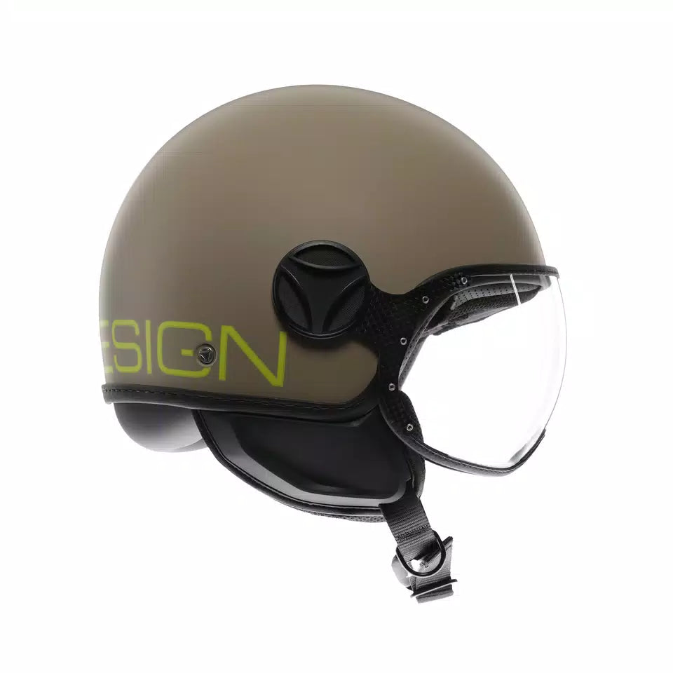 MOMODESIGN FGTR CLASSIC MATT SAND / LIME - JET HELMET WITH VISOR E2206