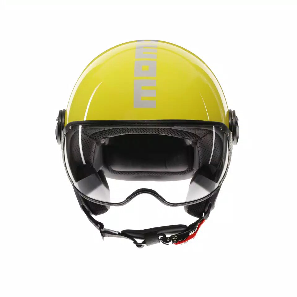 MOMODESIGN FGTR CLASSIC CANDY YELLOW / WHITE - JET HELMET WITH VISOR E2206