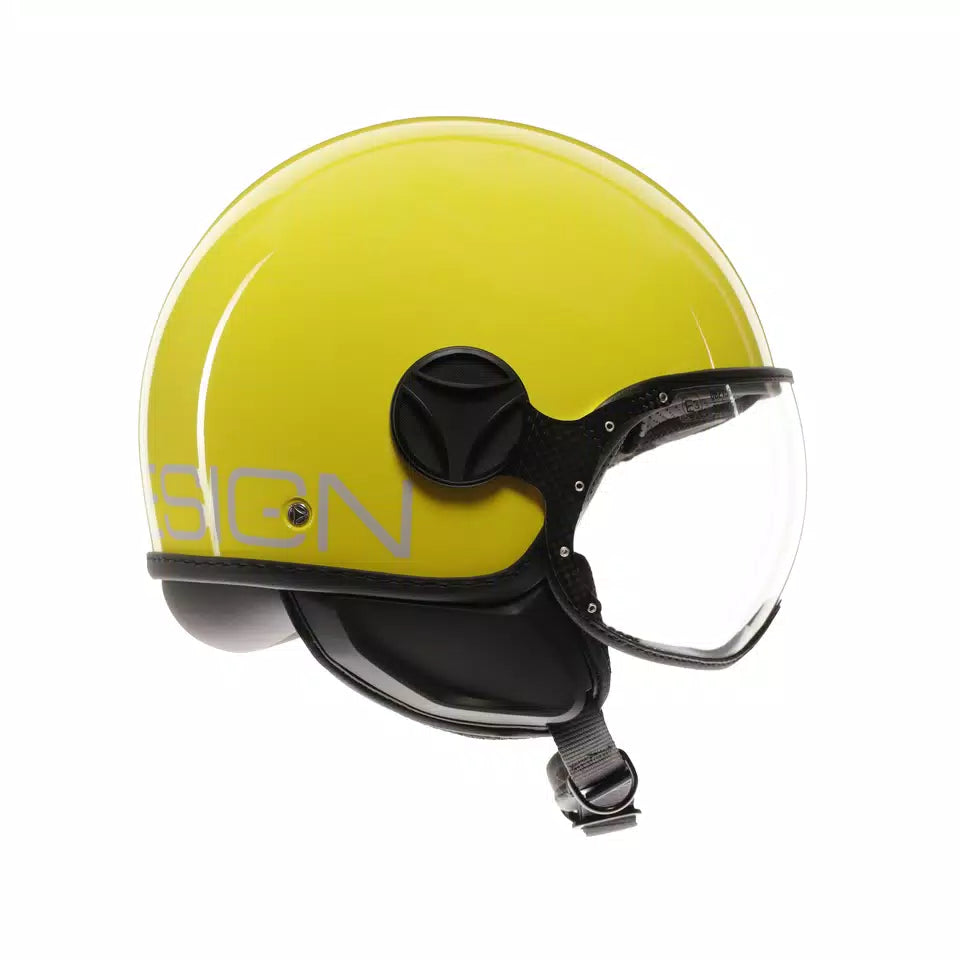 MOMODESIGN FGTR CLASSIC CANDY YELLOW / WHITE - JET HELMET WITH VISOR E2206