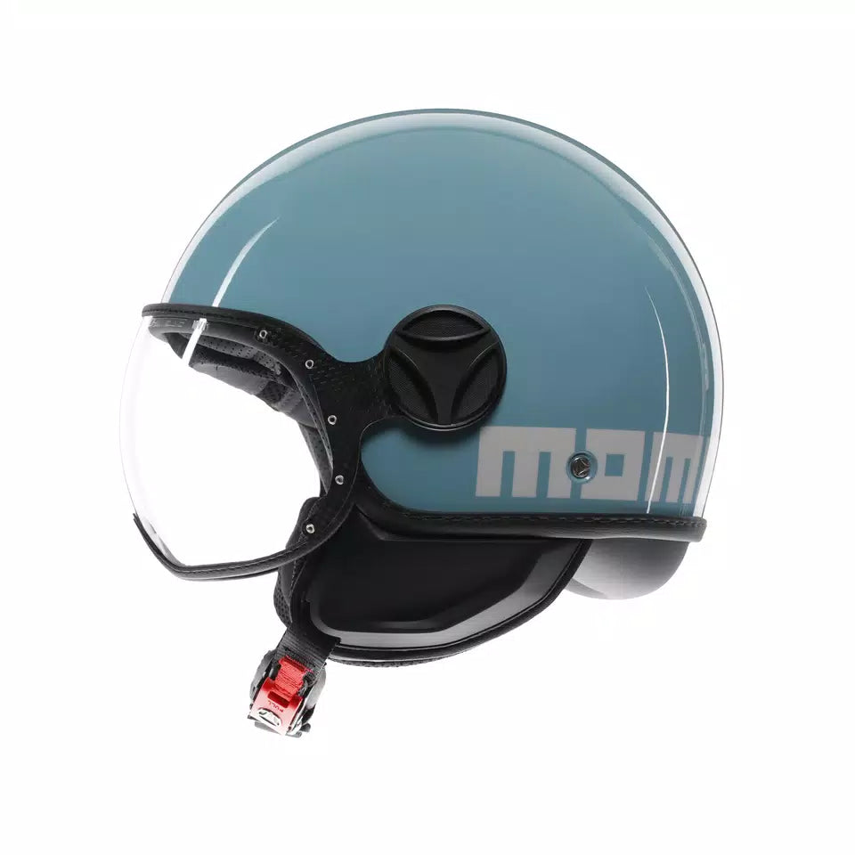 MOMODESIGN FGTR CLASSIC SKY BLUE / WHITE - JET HELMET WITH VISOR E2206