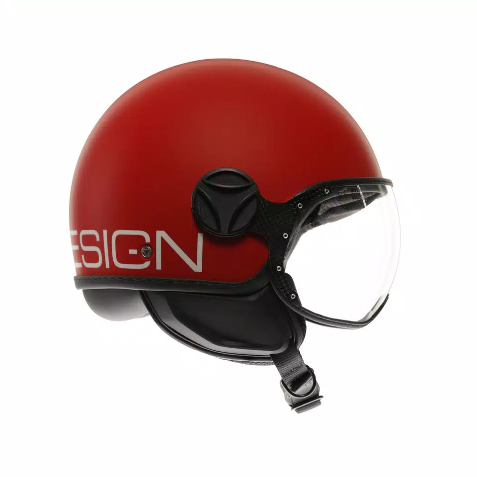 MOMODESIGN FGTR CLASSIC CANDY MATT RED / WHITE - JET HELMET WITH VISOR E2206