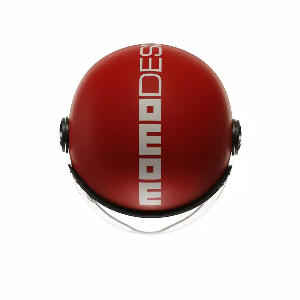 MOMODESIGN FGTR CLASSIC CANDY MATT RED / WHITE - JET HELMET WITH VISOR E2206