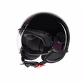 MOMODESIGN FGTR CLASSIC STRIPES BLACK / FUCSIA - JET HELMET WITH VISOR E2206