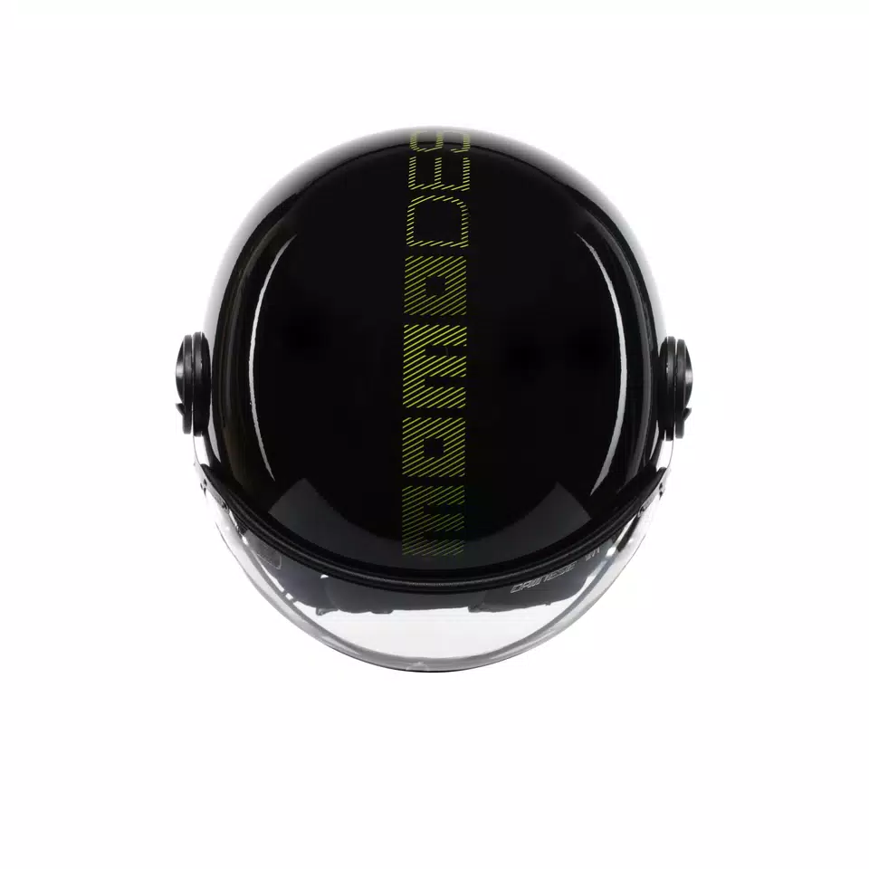 MOMODESIGN FGTR CLASSIC STRIPES BLACK / YELLOW FLUO - JET HELMET WITH VISOR E2206