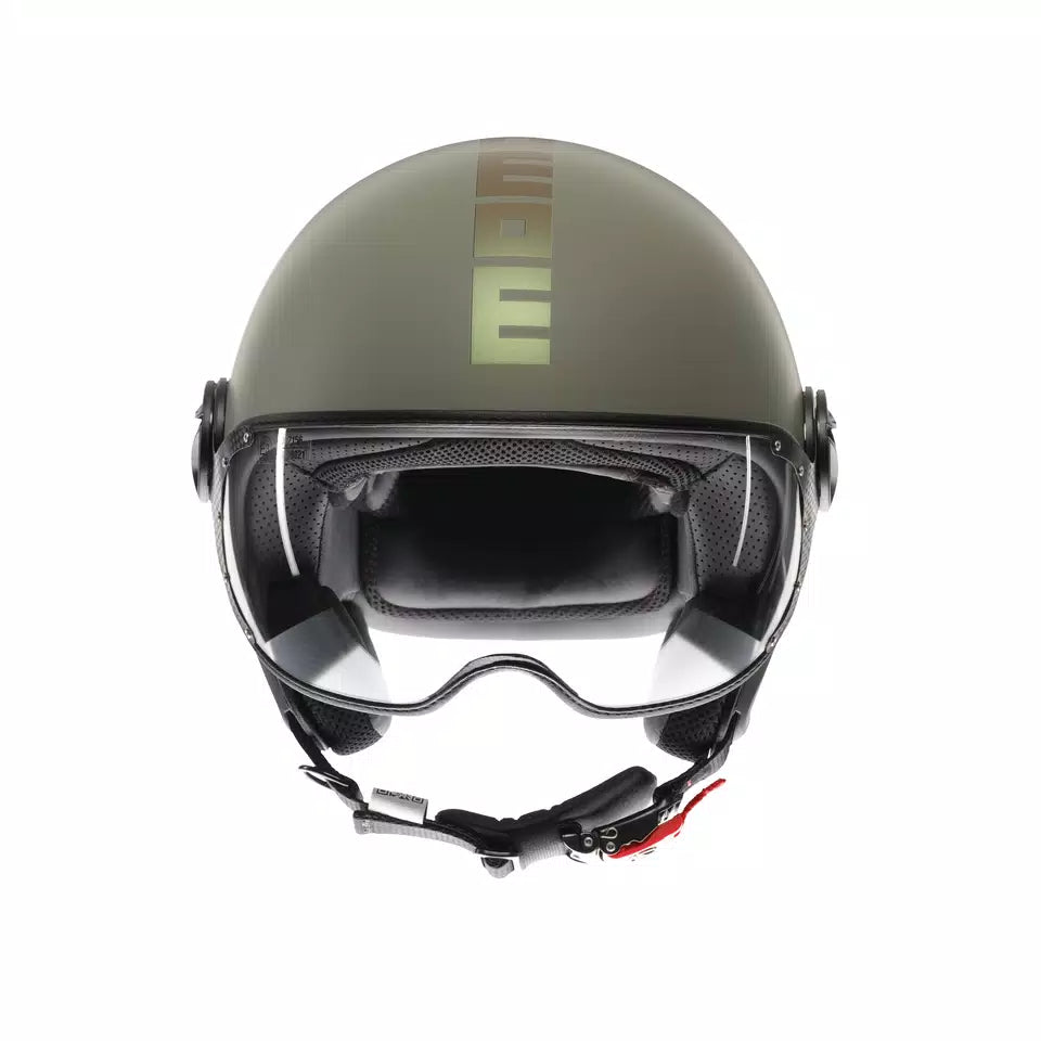 MOMODESIGN FGTR CLASSIC FLIP MATT GREEN / BRONZE - JET HELMET WITH VISOR E2206