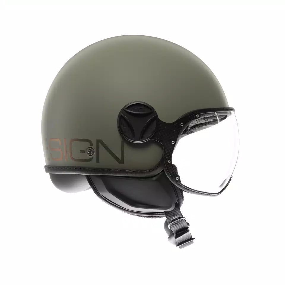 MOMODESIGN FGTR CLASSIC FLIP MATT GREEN / BRONZE - JET HELMET WITH VISOR E2206