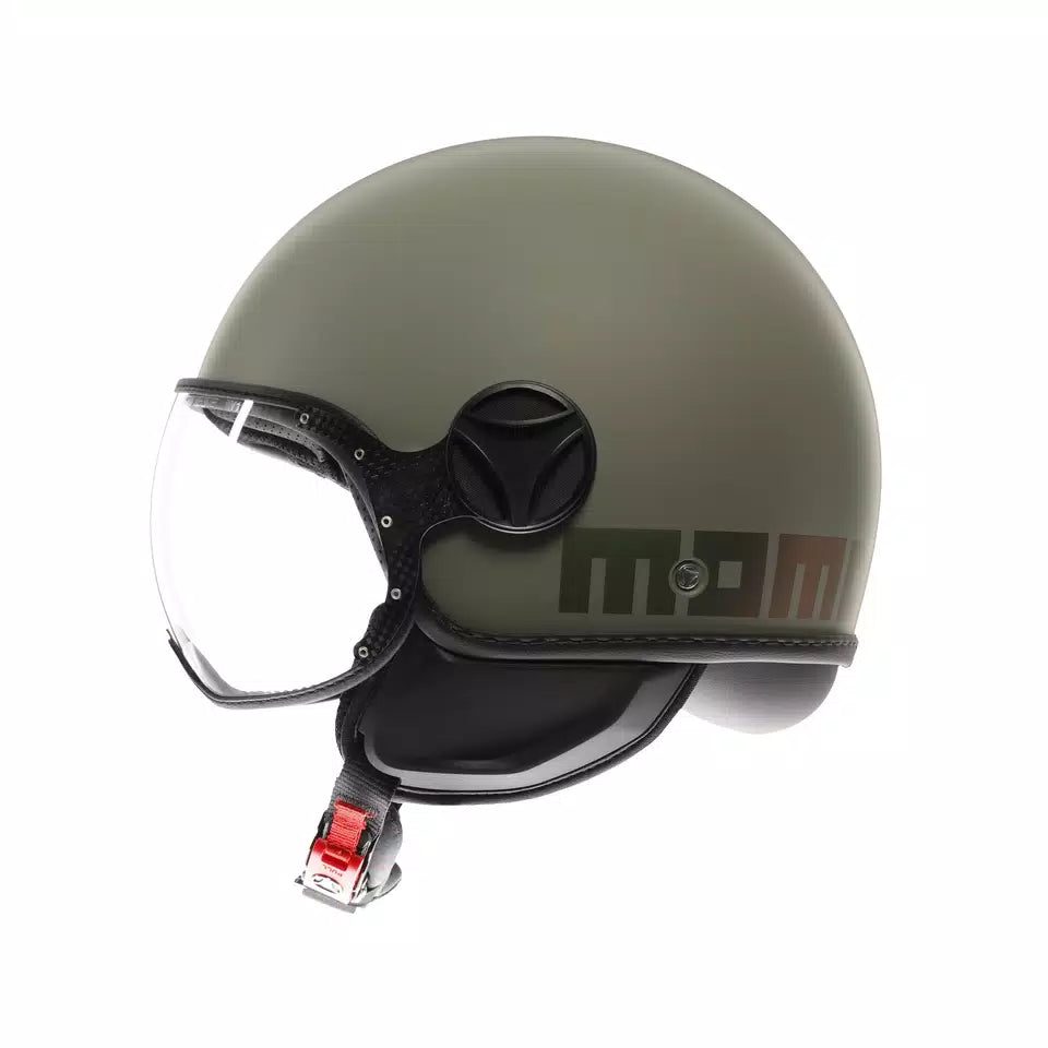 MOMODESIGN FGTR CLASSIC FLIP MATT GREEN / BRONZE - JET HELMET WITH VISOR E2206