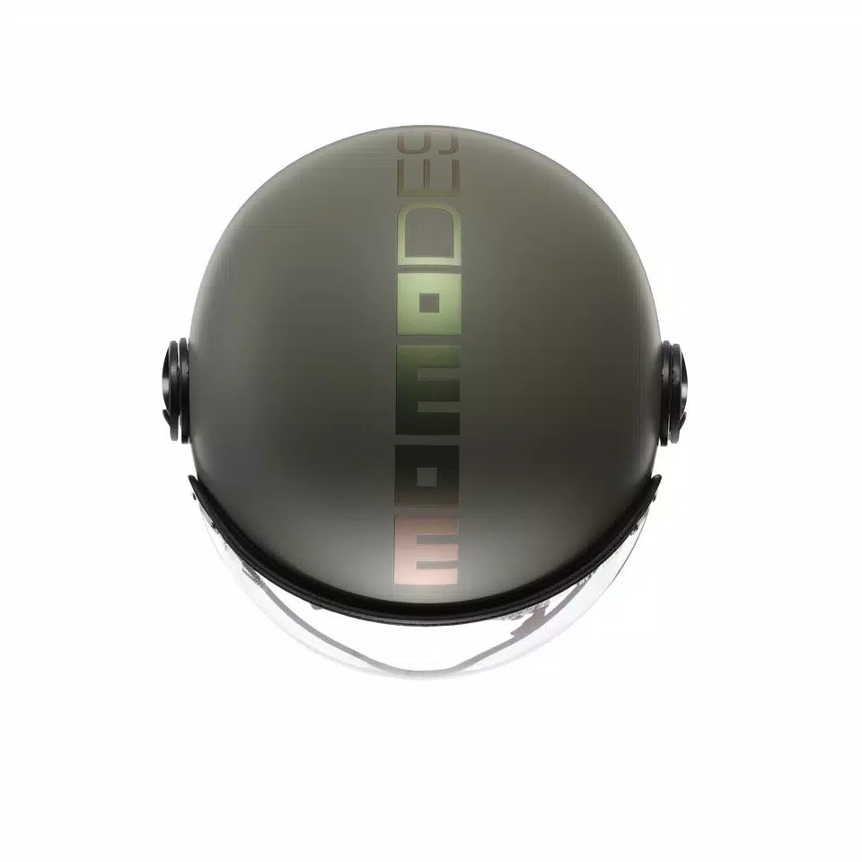 MOMODESIGN FGTR CLASSIC FLIP MATT GREEN / BRONZE - JET HELMET WITH VISOR E2206