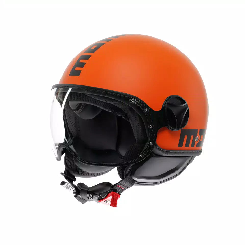 MOMODESIGN FGTR CLASSIC MATT ORANGE / BLACK - JET HELMET WITH VISOR E2206