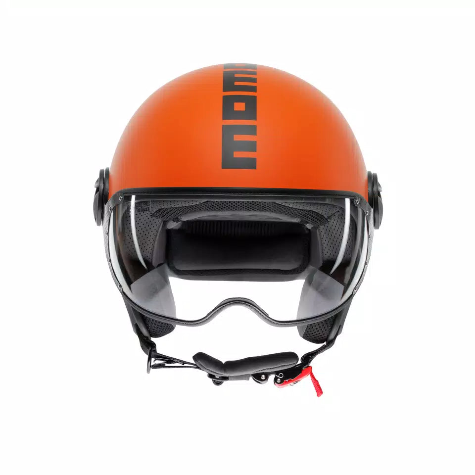 MOMODESIGN FGTR CLASSIC MATT ORANGE / BLACK - JET HELMET WITH VISOR E2206