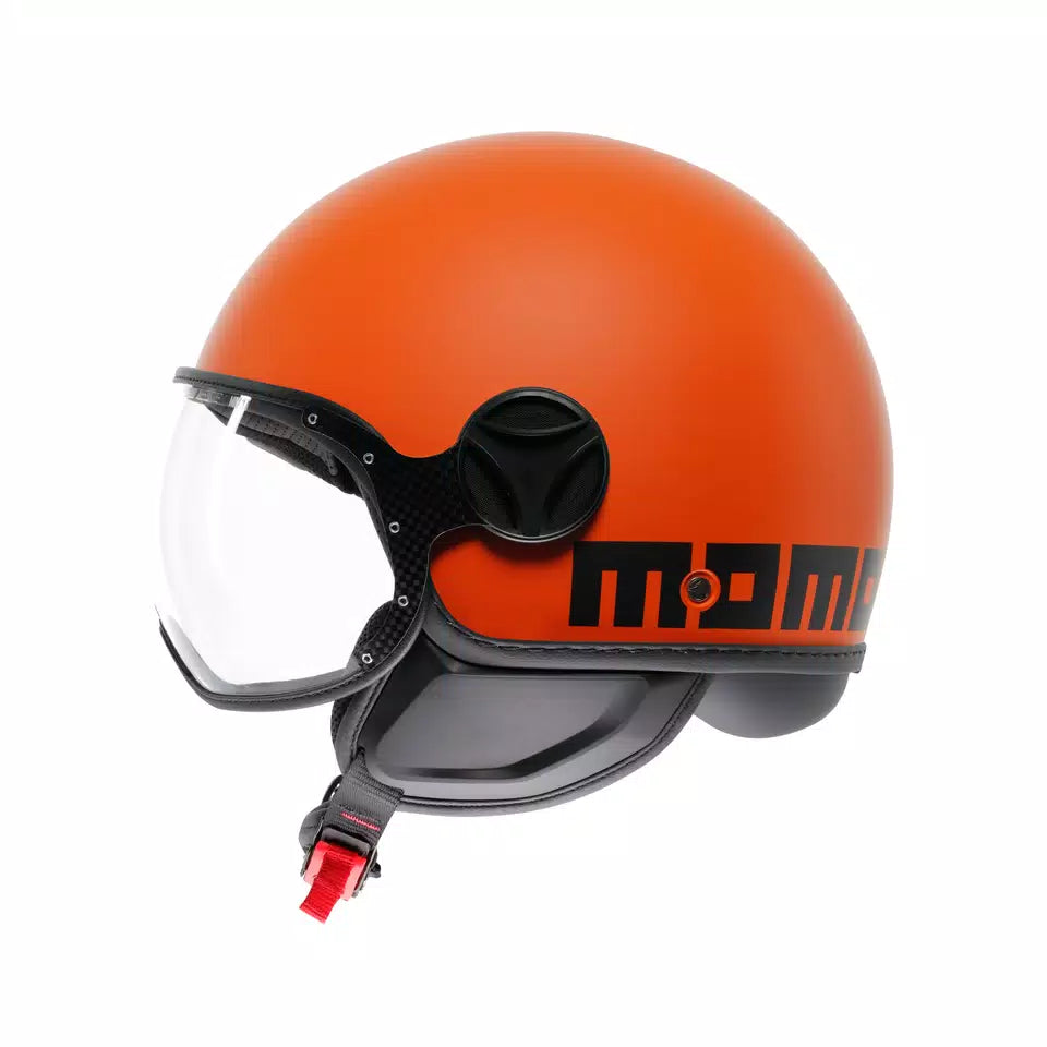 MOMODESIGN FGTR CLASSIC MATT ORANGE / BLACK - JET HELMET WITH VISOR E2206