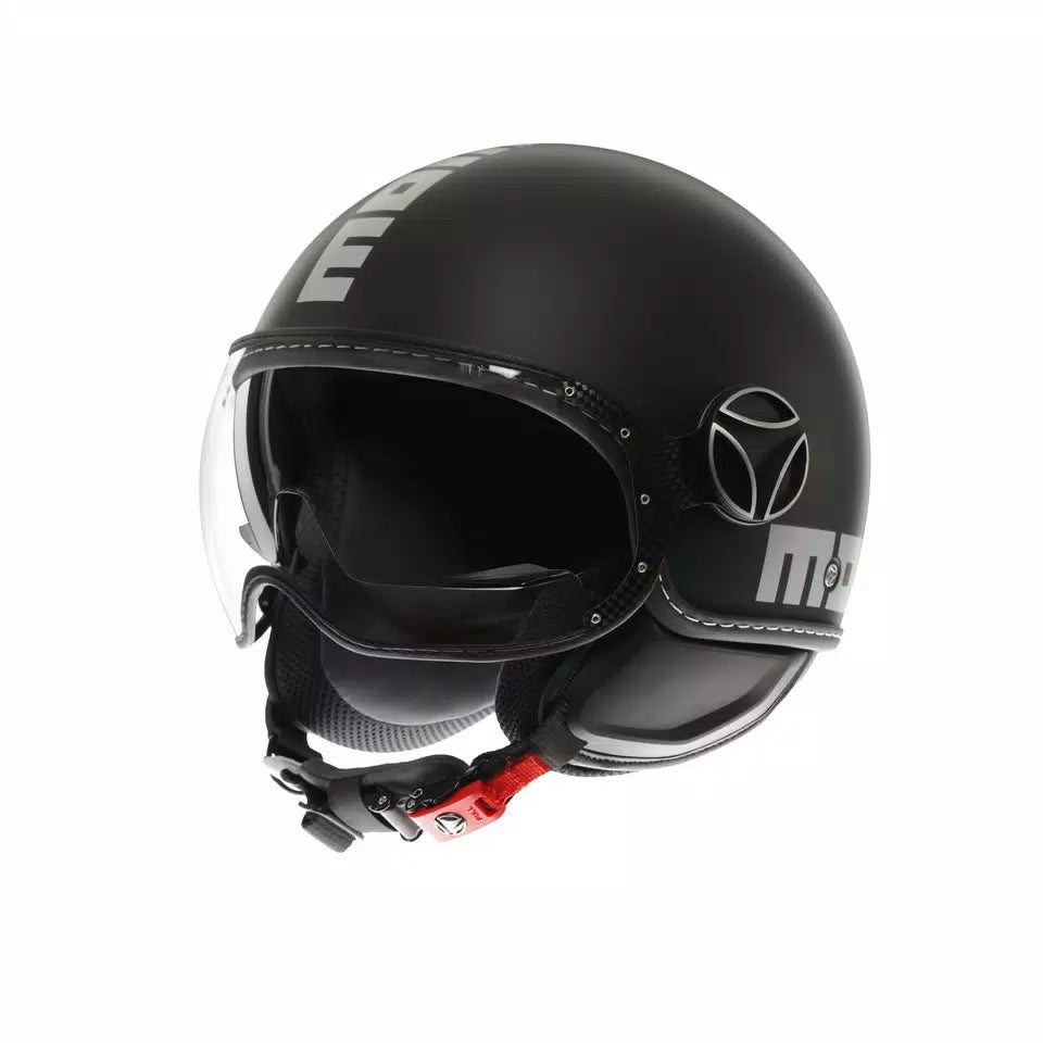 MOMODESIGN FGTR EVO MATT BLACK / SILVER - JET HELMET WITH DUAL VISOR E2206